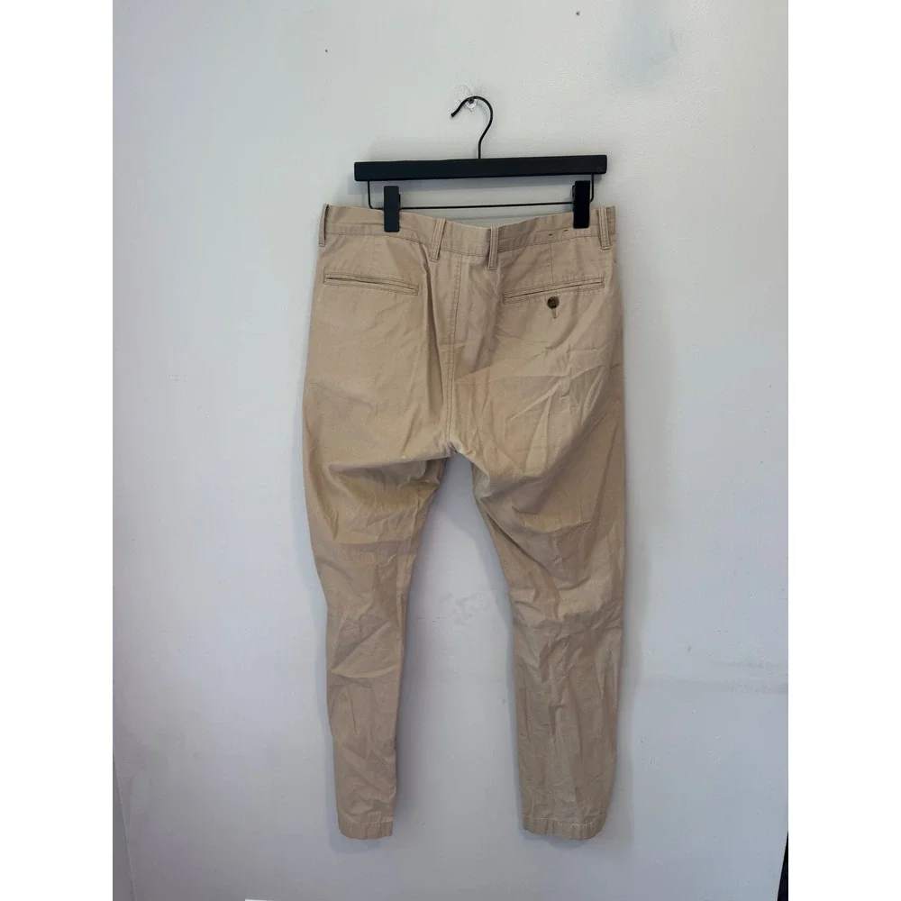 J.Crew Sutton Chino Pants Mens 33x32 Khaki Tan Cotton Twill Straight Leg 1785